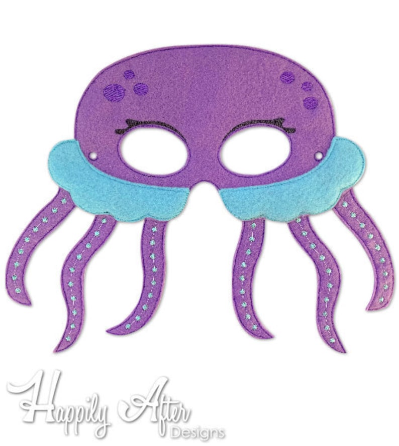 Jellyfish Mask Embroidery Design jellyfish mask machine | Etsy