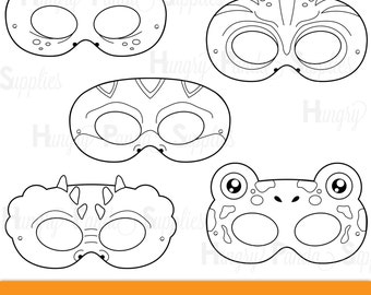 Afdrukbare kleurmaskers voor reptielen, hagedismasker, schildpad, alligator, kameleon, kikker, slang, krokodil, hagedis, reptielen, maskers, kleurplaat