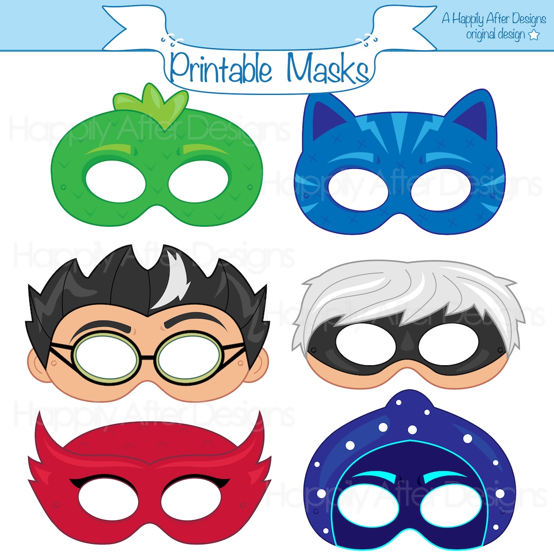 Super Kids Printable Masks Hero Mask Villain Mask Character - Etsy