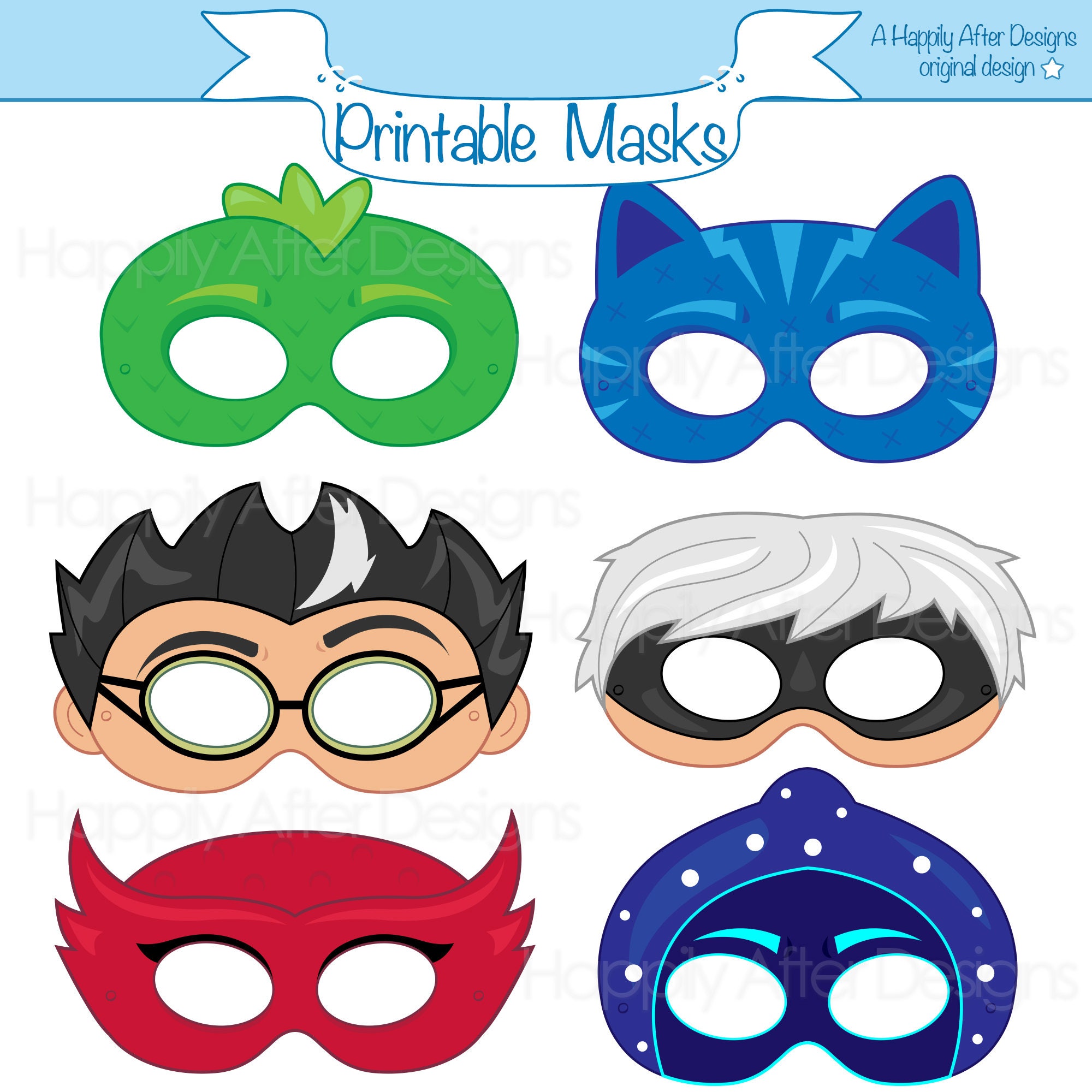 Super Kids Printable Masks hero mask villain mask character Etsy