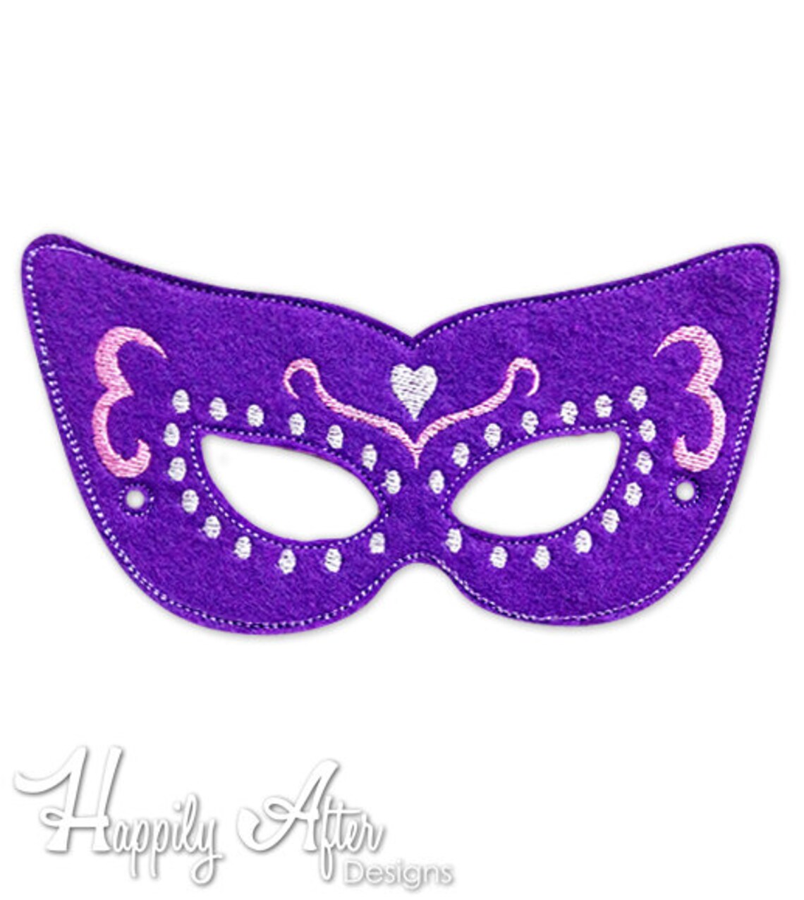 Masquerade Dotted Mask Embroidery Design Masquerade Mask Etsy