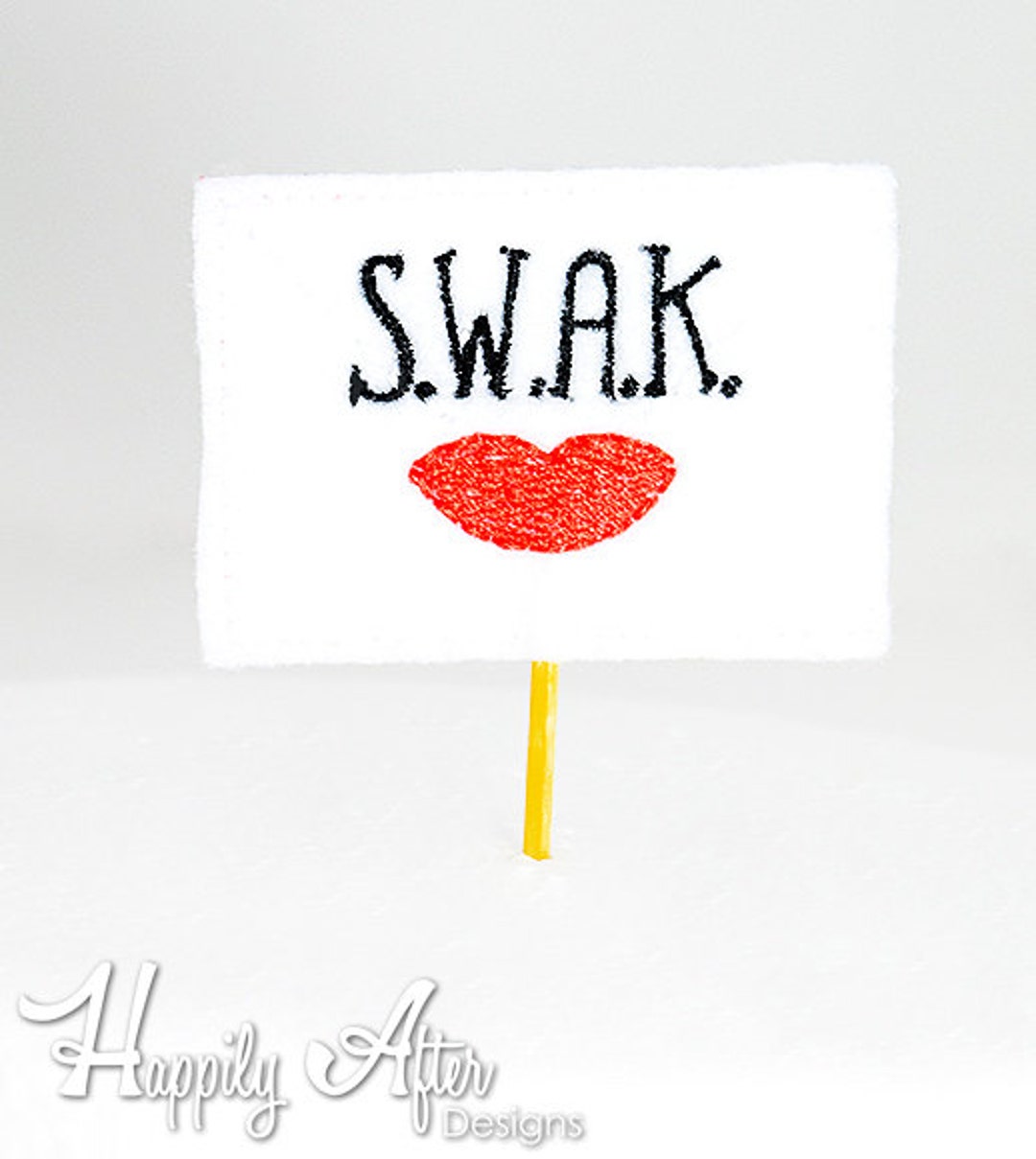 SWAK Cupcake Topper Embroidery Design, Machine Embroidery, ITH, in