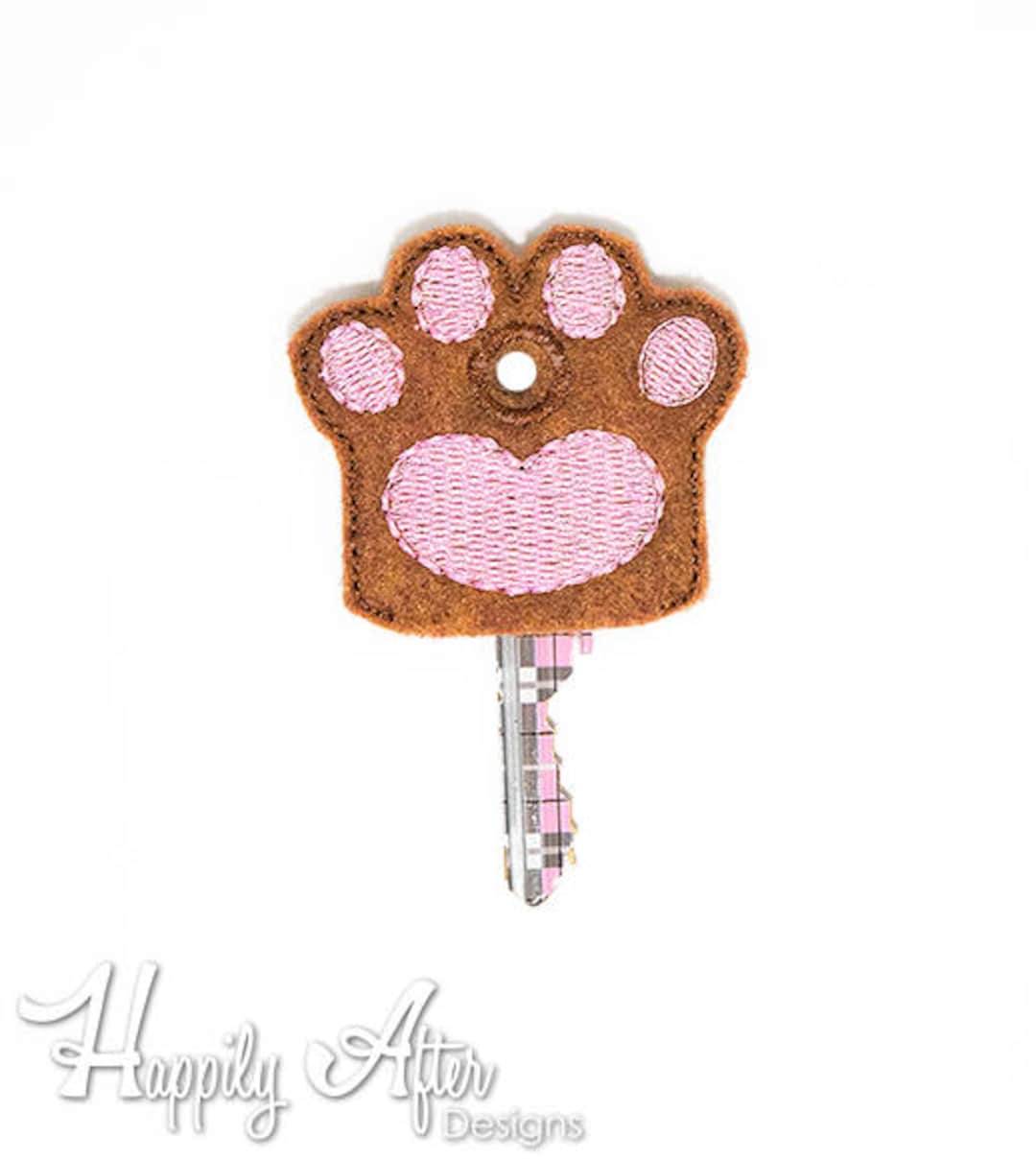 Paw Key Cover Embroidery Design, Dog, Dog Key Cover, Key Cover