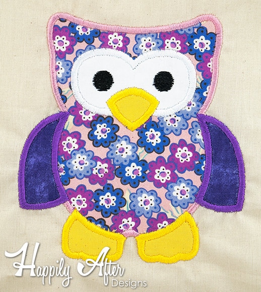 Owl Applique Embroidery Design, owl applique, woodlands owl, machine embroidery, applique, woodland 