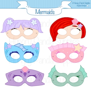 Mermaid Printable Masks, mermaid mask, mermaids masks, under the sea, mermaid costume, fish mask
