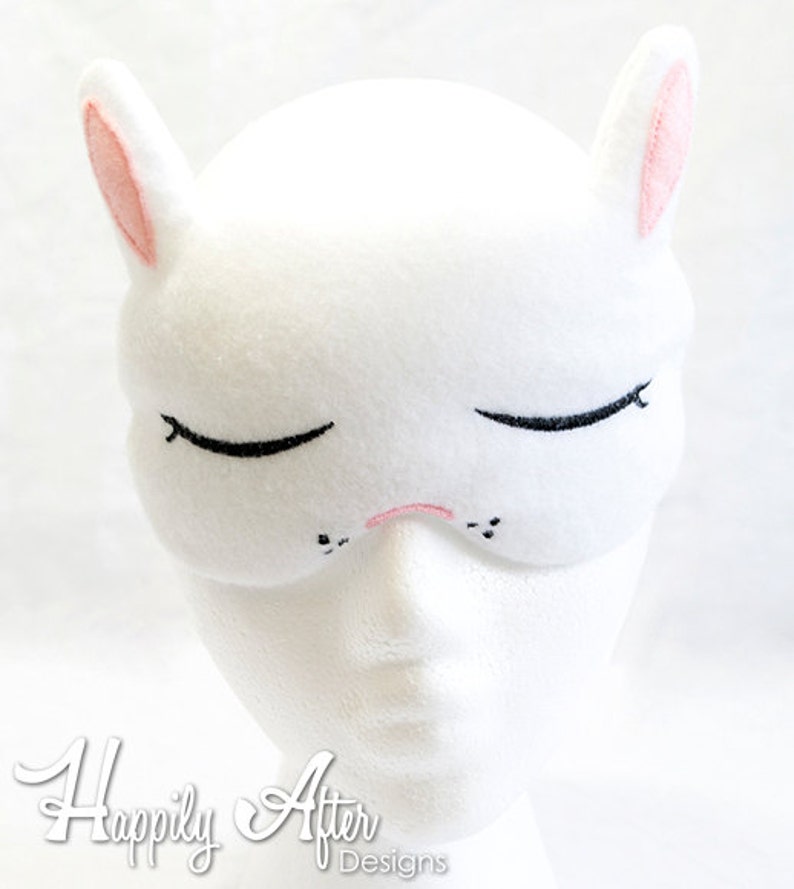 Bunny Sleep Mask Embroidery Design Sleep Mask Machine Etsy