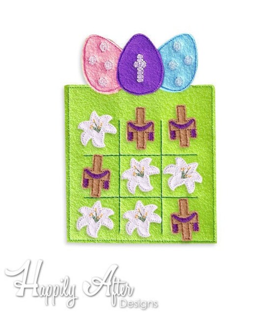 Easter Sunday Tic Tac Embroidery Design, Easter Embroidery, Tic