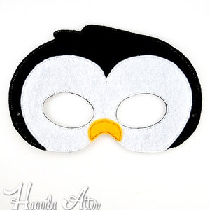 Bordado de pingüino bordado diseño de máscara, máscara pingüino, bordado de máquina, máscara ITH, en el aro, máscara, 5 x 7, 6 x 10, traje de pingüino, pájaro