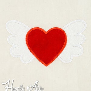 Winged Heart Applique Embroidery Design, heart applique, wings applique, machine embroidery, applique, valentines day, heart embroidery