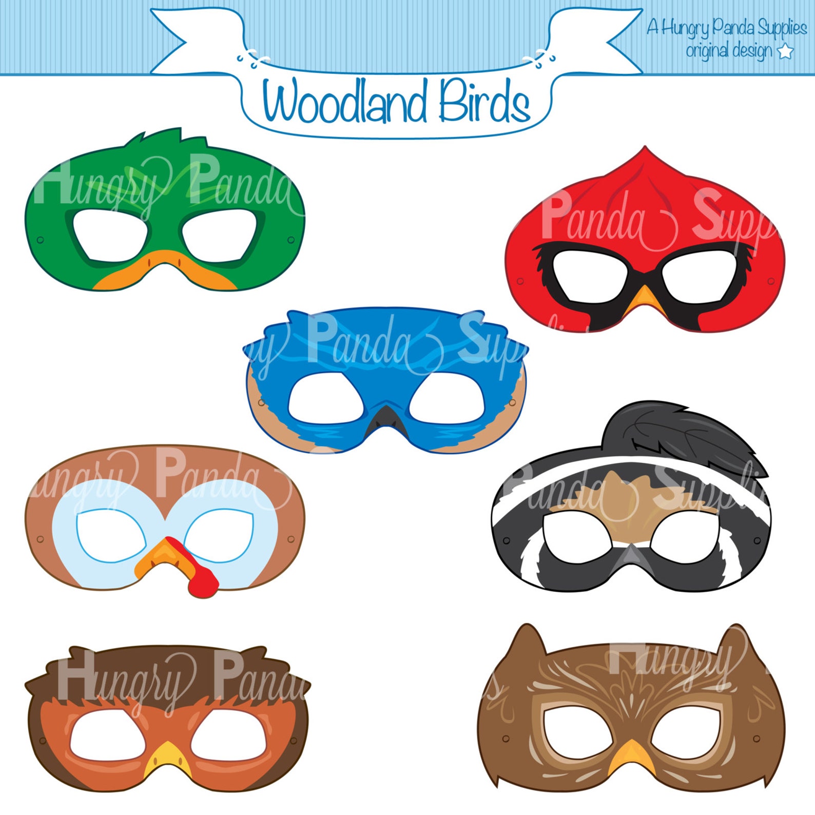 Woodland Forest Birds Printable Masks Woodland Turkey Mask - Etsy