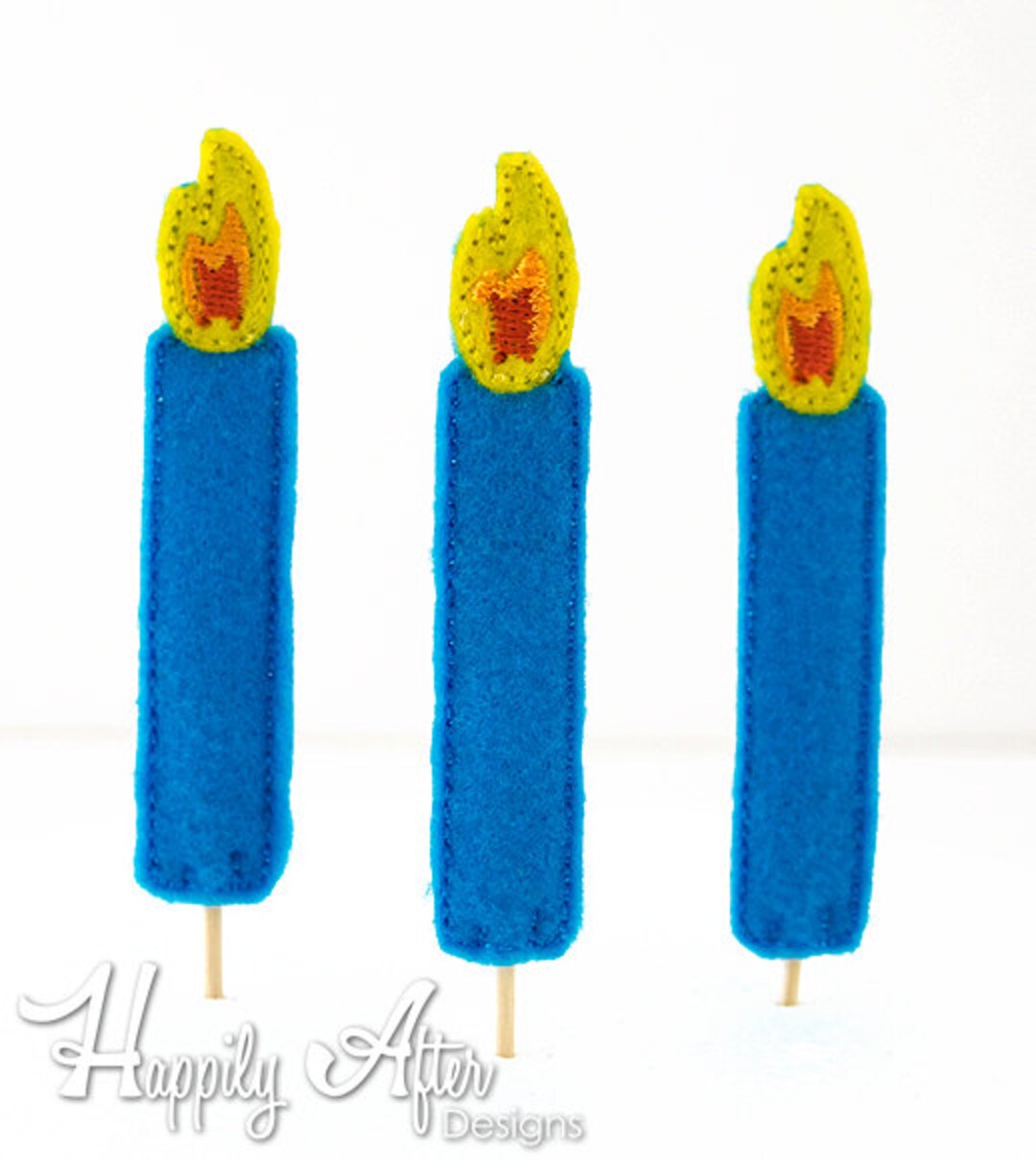 Candle Cupcake Toppers Embroidery Design, Machine Embroidery, ITH, in