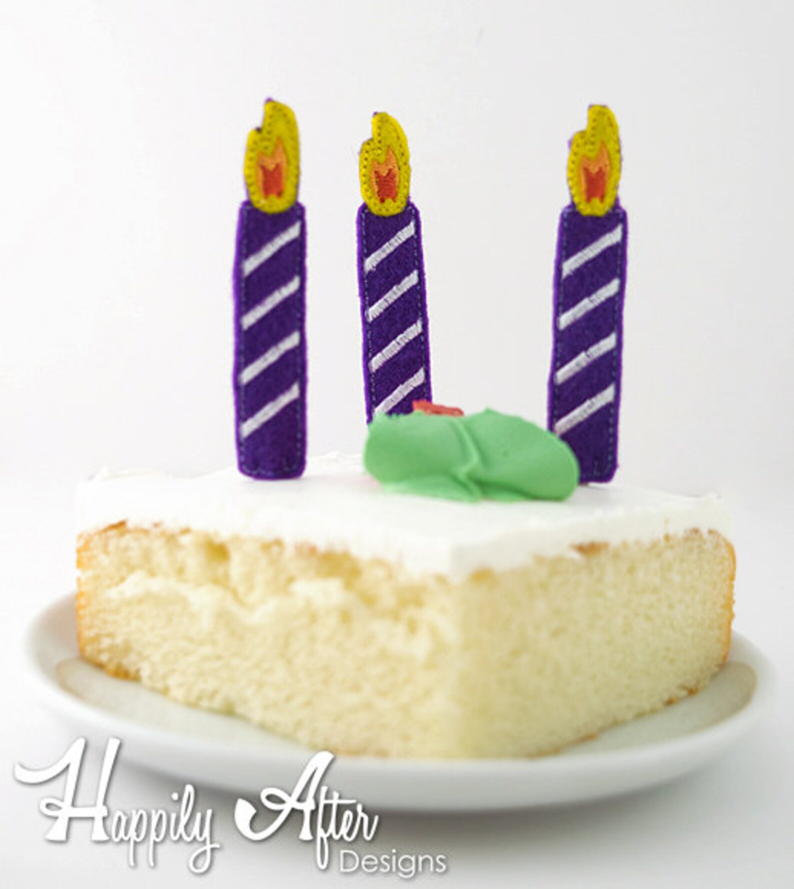 Candle Cupcake Toppers Embroidery Design Machine Embroidery Etsy