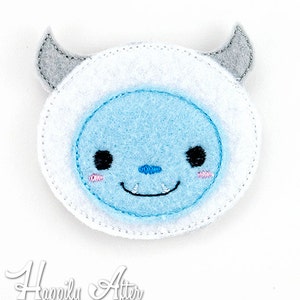 Design de broderie Feltie Yeti, hiver feltie, monstre feltie, broderie machine, ITH, dans l&#39;arceau, 4x4, broderie d&#39;yeti, bulletins d&#39;enneigement monstre