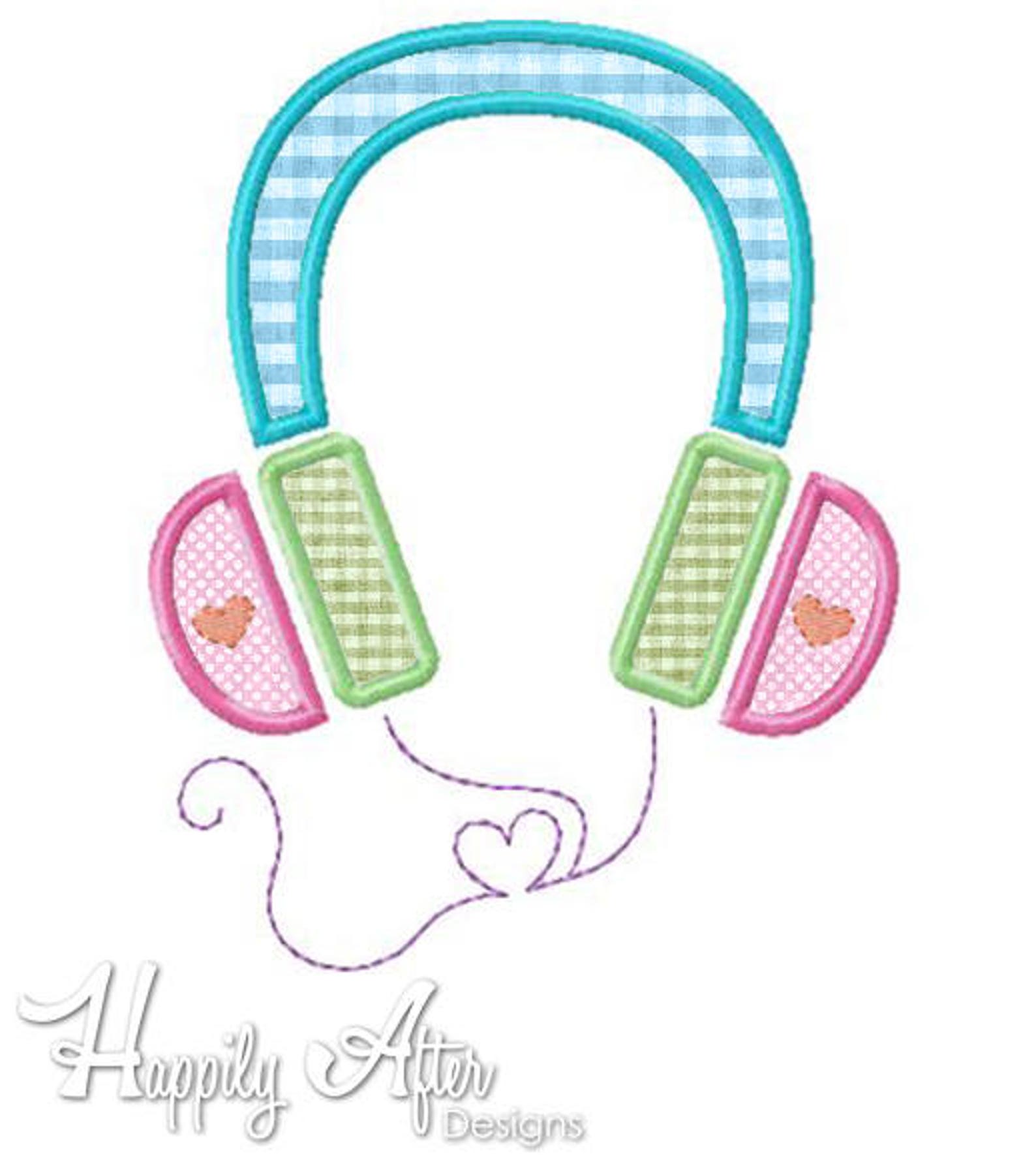 Headphones Applique Embroidery Design Head Phone Applique Etsy