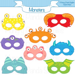 Monster Printable Masks, halloween masks, monsters, monster costume, monster party, halloween party, printable masks, kids mask, creatures