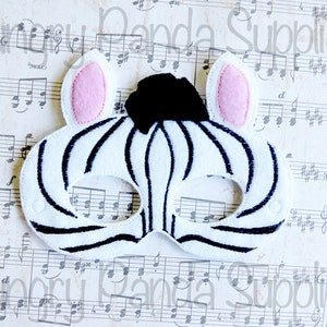Zebra Mask Embroidery Design, zebra mask, machine embroidery, ITH mask, in the hoop mask, embroider mask, 5x7, 6x10, jungle animal