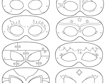 Simple super hero masks with printable template - The Craft Train