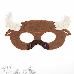 Minotaur Mask Embroidery Design, bull mask, machine embroidery, ITH mask, in the hoop, embroidered mask, 5x7, 6x10, bull costume, cow mask