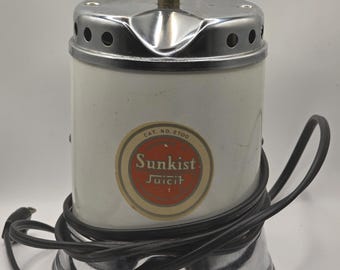 Vintage Sunkist Juicit Electric Citrus Juicer Complete Set Model 2700, Mid Century Retro Kitchen Decor, Working Orange Lemon Juicer