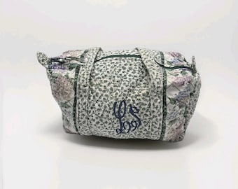 Vtg Rare 90s Retired Floral Ivy Pattern Vera Bradley Duffle Bag Large 15 X 10 In