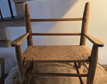 Antique Woven Doll Rocker Chair