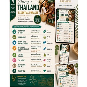 Gids voor winkelen op de Thaise markt, printbare reisgids voor Thailand, Thaise zinnen (pdf)