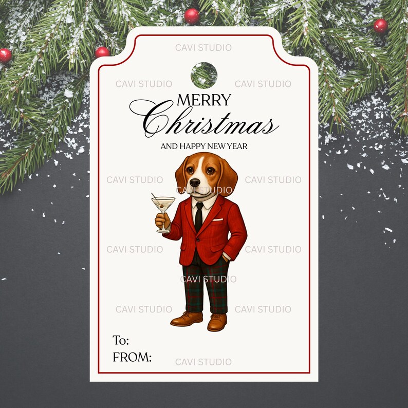 Beagle Labels Beagle Christmas Gift Tags – Printable Holiday Labels (PDF) - Etsy
