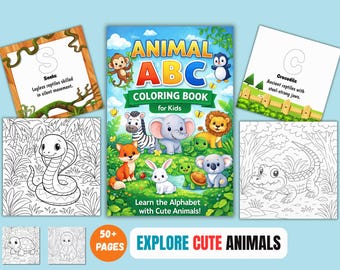 Animal ABC Coloring Book for Kids | Alphabet Learning with Cute Wildlife | Preschool Activity Pages