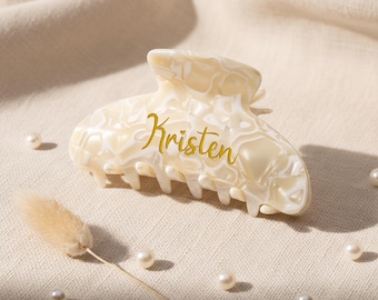 Custom Mother’s Day Hair Claw Clip Gift, Personalized Name Clip Aesthetic Acetate Hair Claw Minimalist Hair Accessories Gift for Girl
