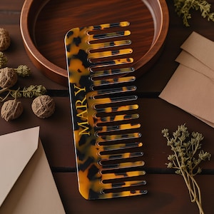 Custom Name Hair Comb, Vintage Acetate Comb, Personalized Gift for Her, Bridesmaid Gift, Wedding Gift, Birthday Gift for Women image 9