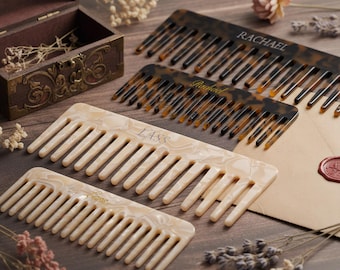 Custom Name Hair Comb, Vintage Acetate Comb, Personalized Gift for Her, Bridesmaid Gift, Wedding Gift, Birthday Gift for Women