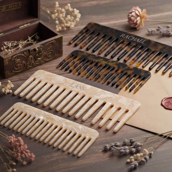 Custom Name Hair Comb, Vintage Acetate Comb, Personalized Gift for Her, Bridesmaid Gift, Wedding Gift, Birthday Gift for Women