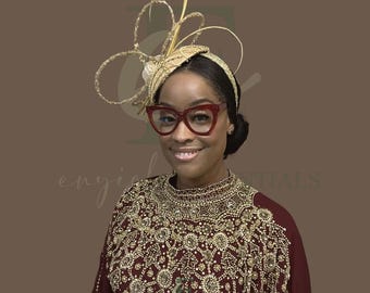 Golden Grace Beaded Fascinator