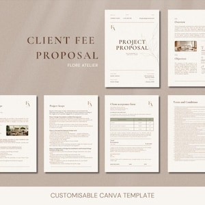 インテリアデザイン料金提案テンプレート - 編集可能なCanva（デジタルダウンロード）