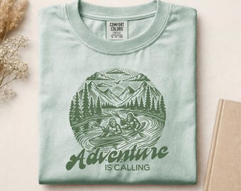 Vintage Sasquatch Comfort Colors® Shirt, Yeti Camping Tee, Kayak Graphic Tee, Outdoor Adventure Shirt, Funny Cryptid Top, Nature Lover Gift