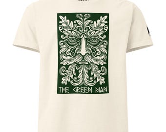 Green Man T-Shirt | Celtic Nature Spirit | Forest Guardian Face | Pagan Folklore Tee | Rebirth Symbol Clothing | Oversized Witchy Top