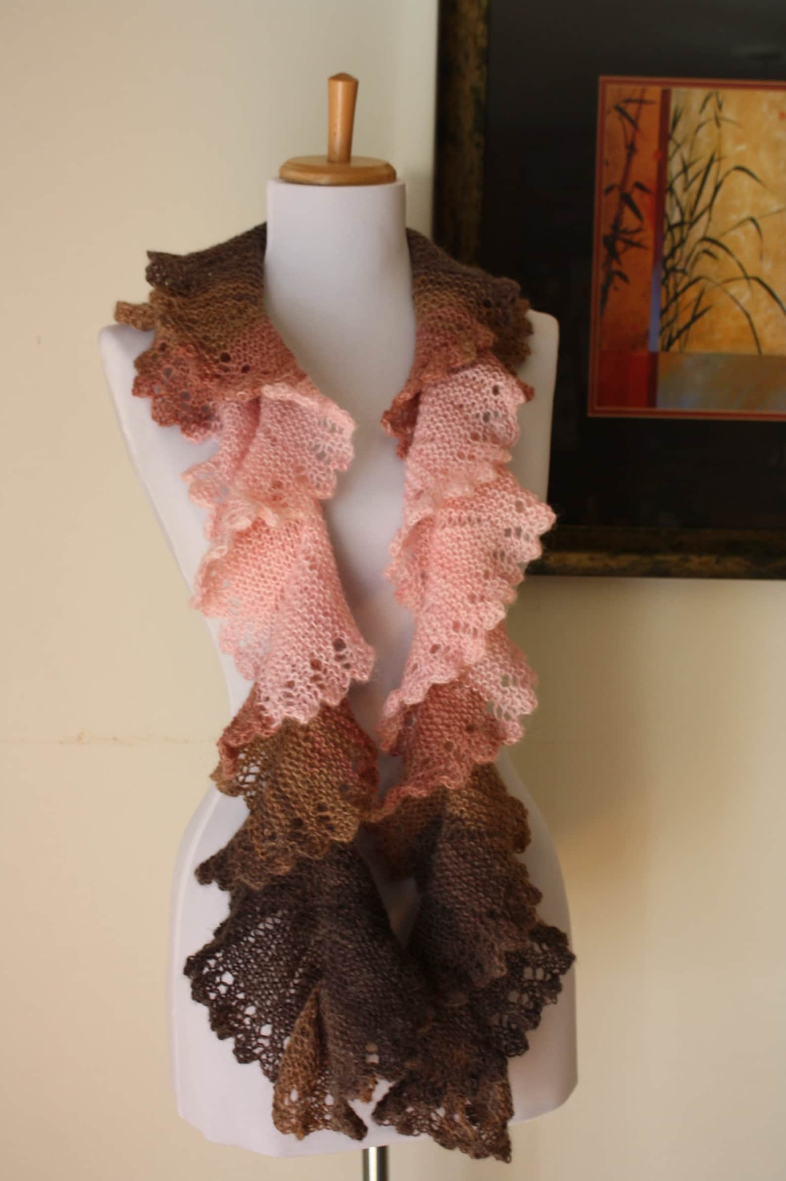 Knitted Flounce Scarf PDF Pattern Etsy