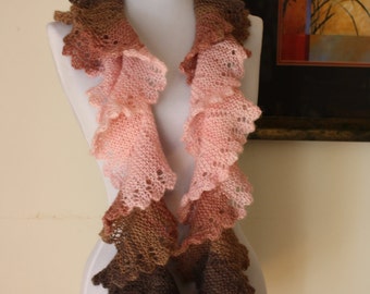 Knitted Flounce Scarf, PDF Pattern