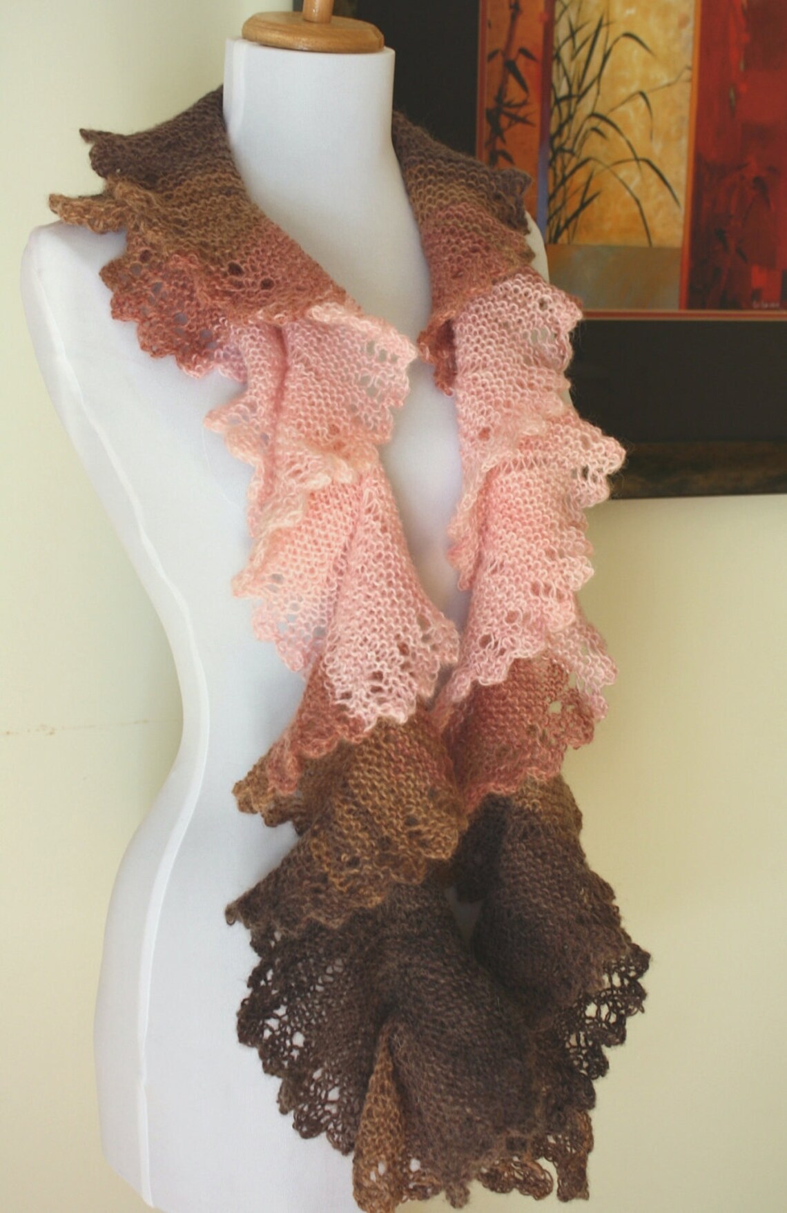 Knitted Flounce Scarf PDF Pattern Etsy
