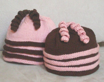 Bonnet Twirls amusant, modèle de tricot, téléchargement PDF