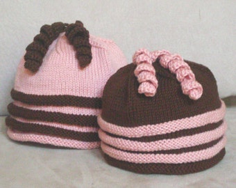 Fun Twirls Hat, Knitting pattern, PDF download