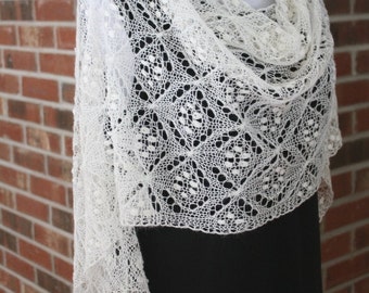 Quatrefoil Lace Scarf, PDF Pattern, Knitting, Lace