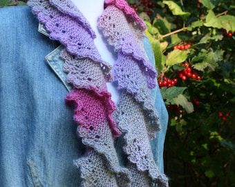 Knitted Flounce Scarf, PDF Pattern