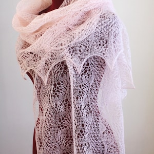 Knitted Lace Shawl, Dunes and Waves Pattern, PDF