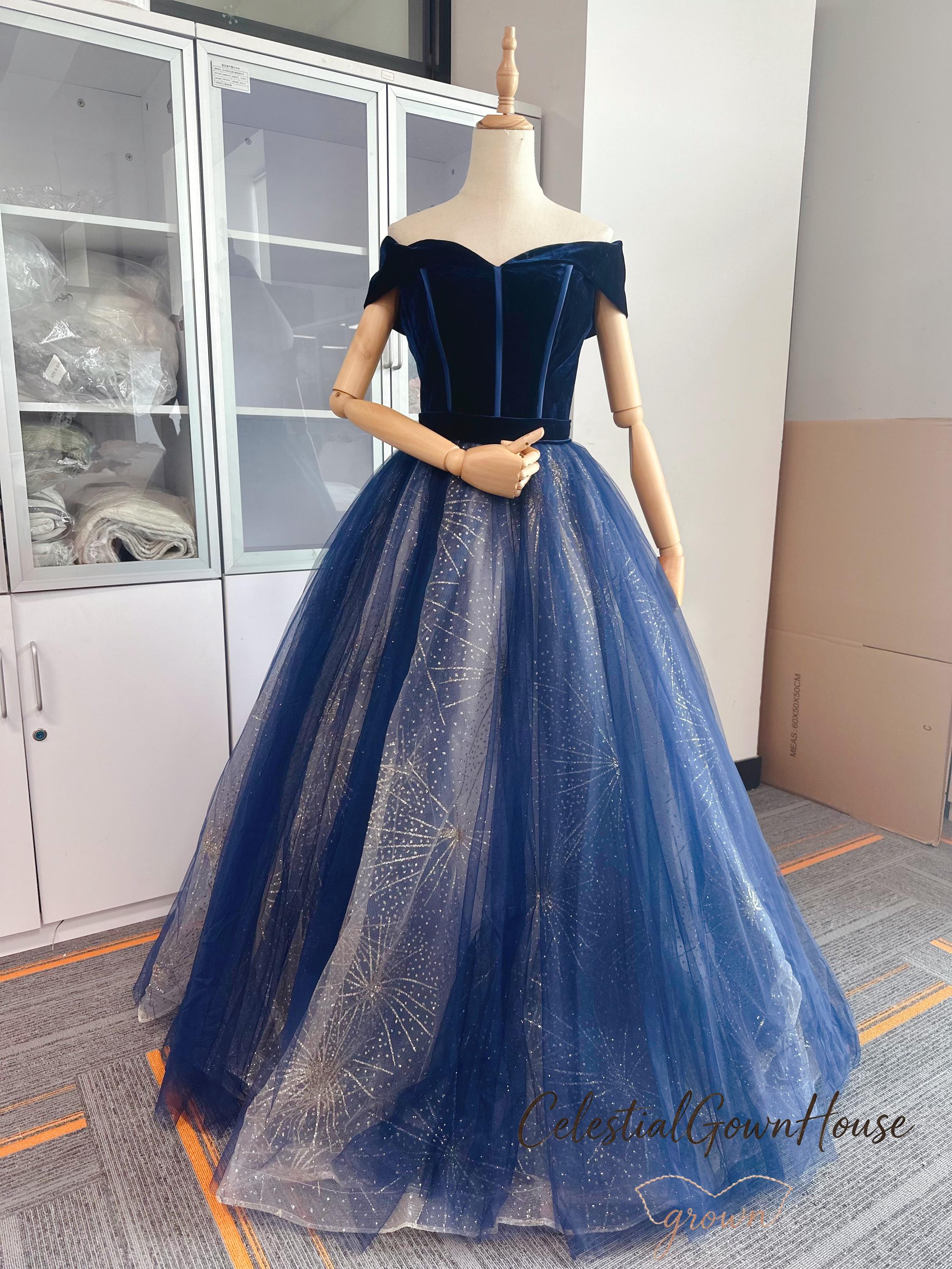 open lace back dress Navy Blue Sparkly Sequins 8th Grade Formal Homecoming Dress Graduation Dress
