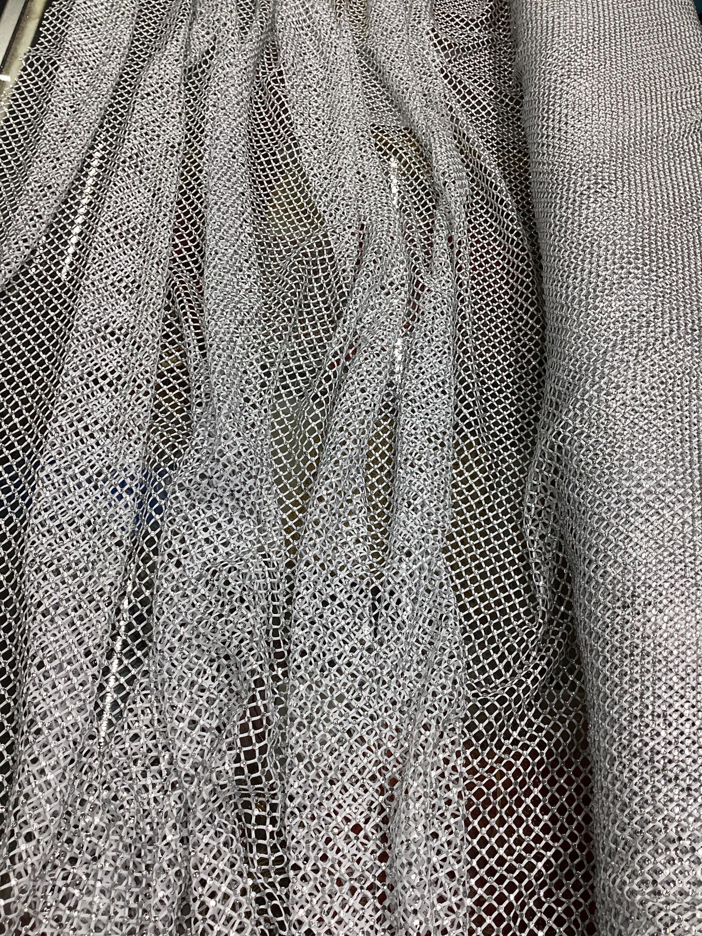 Fishnet Opacity Rhinestone Crystal Fishnet Fabric - Rhinestone Mesh, Couture Bridal Wear (58 ...