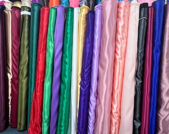 Silky Satin Fabric by the Yard – Soft Shiny Material for Gowns, Dresses, Apparel, Decor