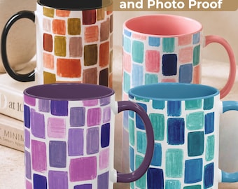 Abstract Art Mug Housewarming Decor Gift Coffe Cup Ceramic Mug Beach House Decor Gift for Her Modern Contemporary Lover Gift Summer Mug