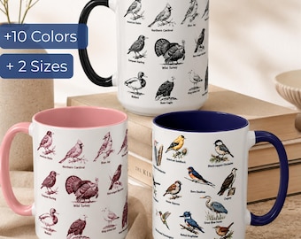 Bird Mug Gift Bird Lover Cup Nature Lover Gift Idea Teacher Gift Ceramic Mug Birthday Gift Cottagecore Kitchen Decor Housewarming Gift