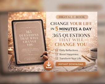 365 Daily Journal Prompts for Personal Growth | Self-Discovery Questions | Printable Digital Journal